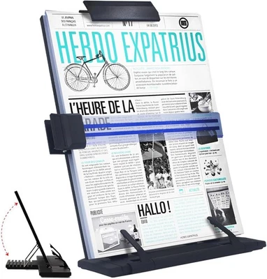 Adjustable Paper Stand Document Holder Black Metal - Image 1 of 4