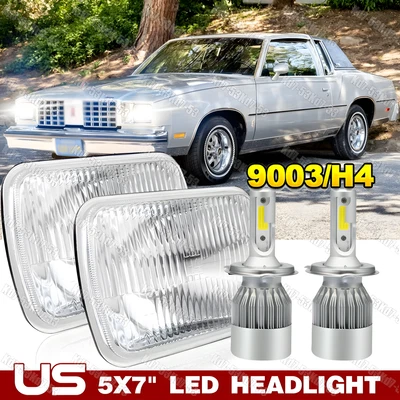 2pcs 7x6 inch Square Led Headlights for Oldsmobile Cutlass Supreme 1978-1979 - Image 1 of 4