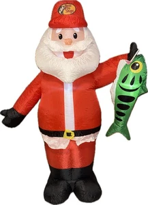 Bass Pro Shops Navidad 7 pies inflable pesca Santa ilumina flujo de aire - funciona - Imagen 1 de 13