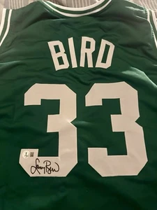 Larry Bird Signed Boston Celtics Jersey Autograph Beckett Witnessed COA XL - Picture 1 of 3