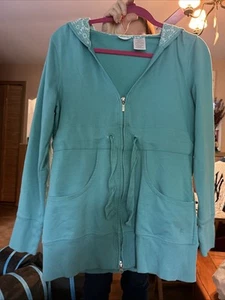 Women’s Danskin Now, Teal, Drawstring Hoodie Size Medium 8/10 Double Zipper - Picture 1 of 4