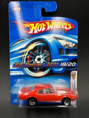 Hot Wheels 69 Pontiac GTO Orange 5Sp 2005 First Editions 18/20 #18 MIP - Image 1 of 3