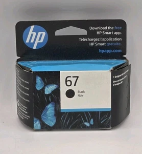 HP 67 Schwarz Original Tintenpatrone 3YM56AN #140 ~ Ablaufdatum Juli 2024 - Bild 1 von 7