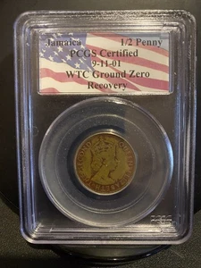 1965 Jamaica 1/2 Penny World Trade Center Ground Zero Recovery - PCGS - Picture 1 of 2