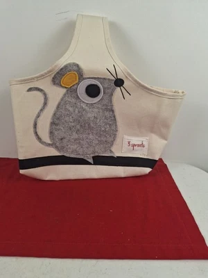 Mouse Canvas Caddy crafts, nursery, office supplies, etc, 3 Sprouts Lined Cotton - Image 1 of 4