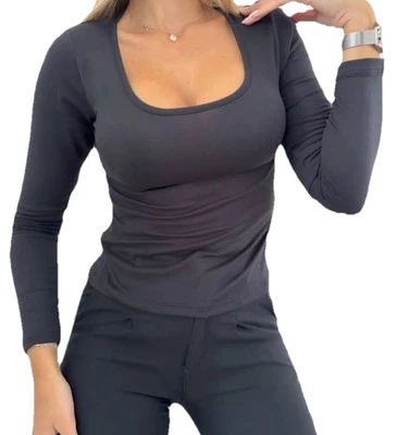 HUGO BOSS black fitted blouse, thick mesh, semi-sheer, long sleeves.Style Casual - Image 1 of 4