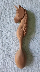 EINHORN Pferd Original Holz Holz Volkskunst handgeschnitzt Löffel geschnitzt Lancaster - Bild 1 von 12