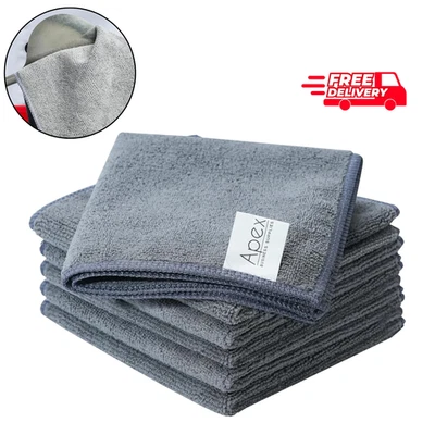 Grey Microfibre Cloths Drying Car Cleaning Cloths Lint-Free & High Absorption - Image 1 of 4
