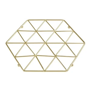 22cm Gold Vertex Iron Trivet Heat Resistant Protector Metal Surface Pot Holder - Picture 1 of 2