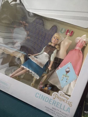 NIB Disney Store Cinderella Classic Doll Vanity Play Set - Rag Dress & Pink Gown - Image 1 of 4