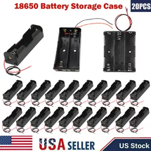 20PC Battery Storage Case/Box/Organizer/Holder with Wire Lead for 1/2/3x 18650 - Picture 1 of 17