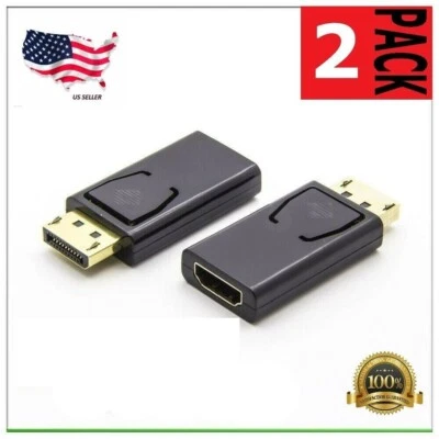 New Display Port to HDMI Male Female Adapter Converter DisplayPort DP to HDMI - Image 1 of 4