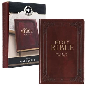 KJV King James Gift Edition Bible burgundy leathertouch with thumb index - Imagen 1 de 6