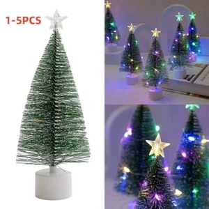 1-5PCS Mini Xmas Tree With LED Lights Xmas Tabletop Rtificial Ornament Gifts - Picture 1 of 17