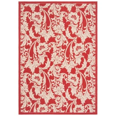 SAFAVIEH Outdoor CY6565-28 Courtyard Collection Red / Creme Rug - Image 1 of 4