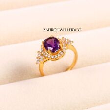 Amethyst Ring, 925 Sterling Silver, February Birthstone, Halo Ring, Wedding Ring