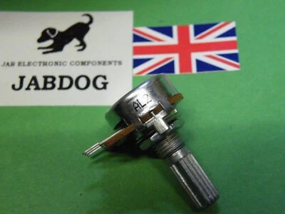 16mm Log Audio Potentiometer. Spindle dia 6mm serated flower. 8g SELECT VALUE - Image 1 of 4