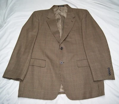 Jaqueta masculina lacrosse super 100s 44L longa marrom mini houndstooth grande e alta - Imagem 1 de 4