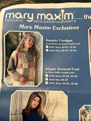 MARY MAXIM STARLETTE Sampler Cardigan Pattern + YARN Kit - Image 1 of 3