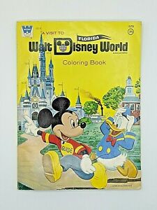 A Visit to Walt Disney World Vintage Coloring Book 1971 