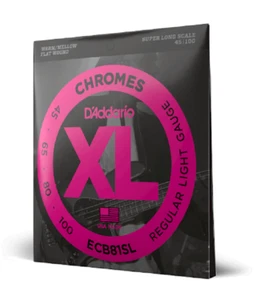 D'Addario ECB81SL Chromes Bass Guitar Strings Light 45-100 Super Long Scale - Picture 1 of 13