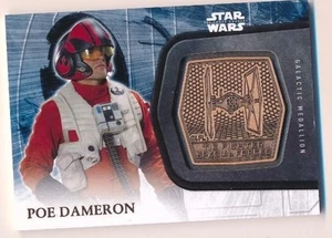 Star Wars The Force Awakens Series 2 Bronze Medallion #25 Poe Dameron - Picture 1 of 1