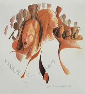 JEAN-MARCEL BERTRAND: Exlibris for Riet De Haas; in Passepartout - Imagen 1 de 2
