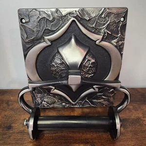 Vintage Amerock Monterey Toilet Paper Tissue Holder Antique Silver - Picture 1 of 12