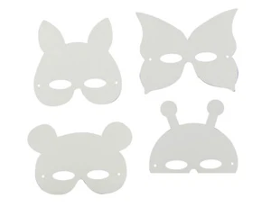 Masques enfant animaux carton blanc 17 x 22 cm x 12 pièces - Picture 1 of 2