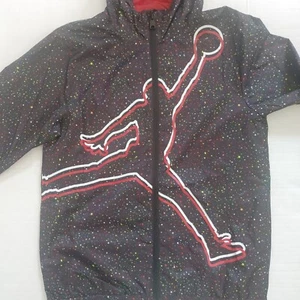 Chaqueta Nike Air Jordan Niños Grande Negra Gimnasio Roja Moteada Con Capucha Jumpman Gorp - Imagen 1 de 10