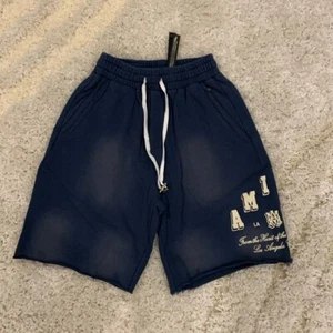 Amiri Art District Arch Logo Blue Flared Shorts Men’s Size Small - Picture 1 of 2