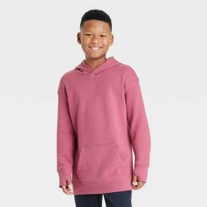 Boys' Fleece Hooded Sweatshirt - All in Motion Ruby Red XS 4/5 - Picture 1 of 1