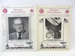 Hungarian Heritage Review August 1987 & April 1986 - Eugene Lang, Medal of Honor - Imagen 1 de 4