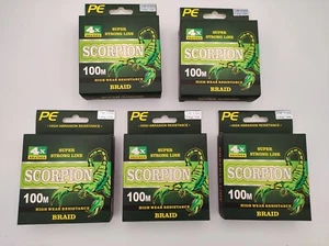 5X PE Fishing Line 4 Strands 100M Super Strong PE Braided Lines Durable 12lb .16 - Picture 1 of 8