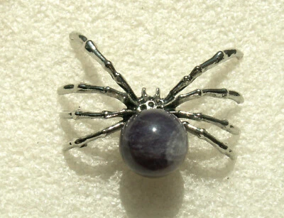 AMETHYST  Anhänger SPINNE :   Edelstein Amulett / Energie /Glücksbringer - Bild 1 von 2