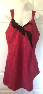 Victoria’s Secret Vintage Gold Label Nachthemd Hot Pink/Rot Schwarz Spitze Neu - Bild 1 von 5