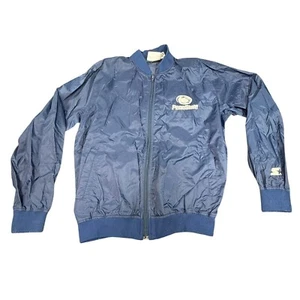 VTG 90s PENN STATE STARTER FULL ZIP WINDBREAKER JACKET SMALL NITTANY LIONS BLUE - Picture 1 of 11