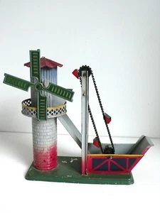 BING MOULIN À VENT AVEC DRAGUE WINDMUHLE MIT BAGGERWERK DÉBUT XXè Ht 22cm 1909 - Picture 1 of 11