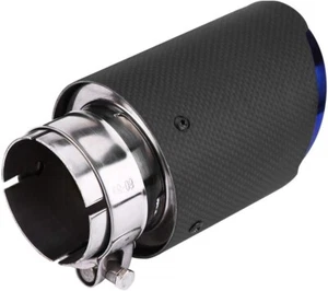 Universal Carbon Fiber Style Car Exhaust Muffler Tip Universal Fit for 60mm NEW - Picture 1 of 9