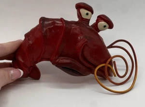 Handmade, hand painted, signed red clay lobster, Small Chip CUTE - Picture 1 of 9