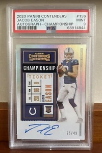 JACOB EASON 2020 Contenders Championship 25/49 #136 RC en tarjeta automática PSA 9 POP 1 - Imagen 1 de 7