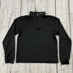 MOUNT SNOW LOGO MARKER M JUNIORS BLACK 1/4 ZIP PULLOVER THERMAL LINER SWEATER - Picture 1 of 6