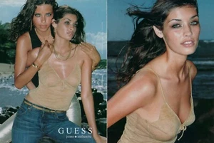 Pantalones de mezclilla sexy GUESS Adriana Lima Magazine anuncio impreso Megan Ewing años 2000 2p 2001 - Imagen 1 de 6