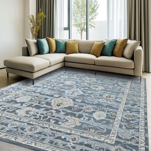 Multi Size  Blue Hand Tufted Handmade Modern  Floral Wool  Oriental Area Rug - Picture 1 of 30