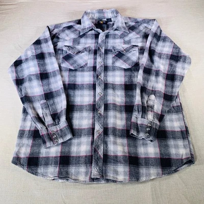Falcon Bay XLT Plaid Western Snap Front Long Sleeve Cotton Shirt Men - Image 1 of 4