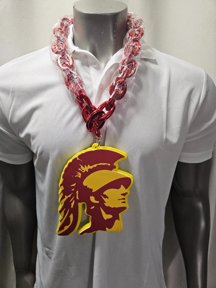 New NCAA USC Trojans Fan Chain Necklace Foam FREE Shipping!! - Image 1 of 1