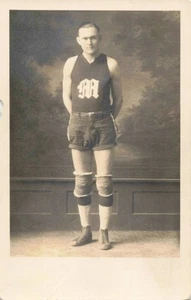 VTG Photo Handsome Man Sports Uniform Basketball Shaved Head 1919 - Picture 1 of 1