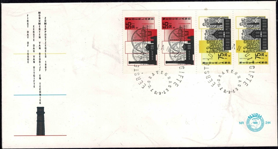 Netherlands 1987 Charity Stamp - Industries  B/P FDC - Set Of Four Stamps - Mint - Image 1 of 1