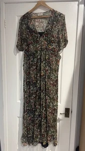 Women’s Toast Floral Printed Chiffon Maxi Dress Size 10 Mesh Silk Liner Dress - Picture 1 of 17