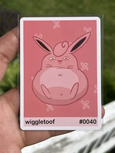 Pookiemoot Wiggletoof #0040 Wigglytuff Pokemon Fan Art Karte - Bild 1 von 2